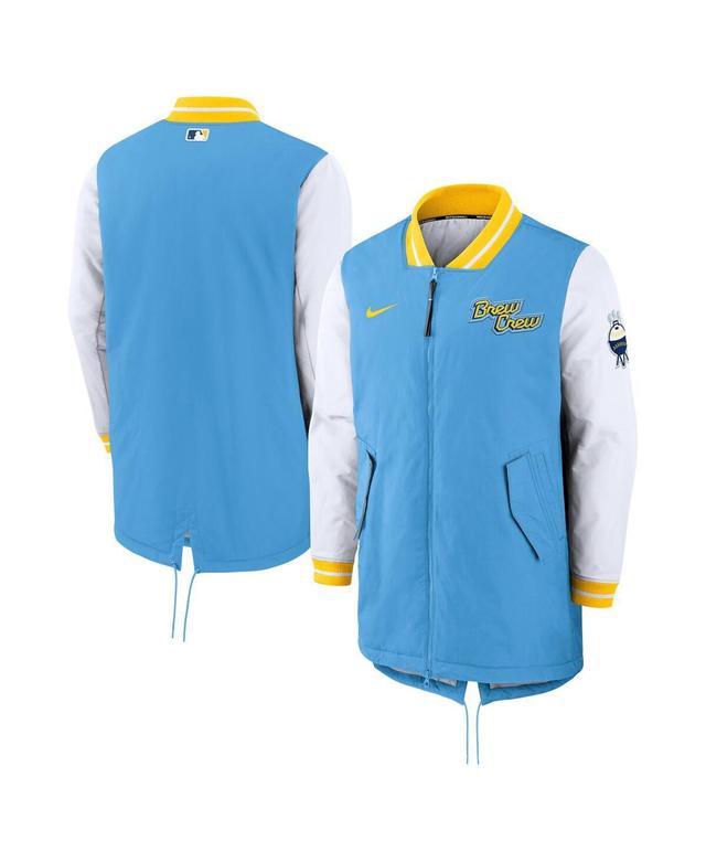 Mens Nike Powder Blue Milwaukee Brewers Authentic Collection 2022 City Connect Full-Zip Dugout Jacket Product Image