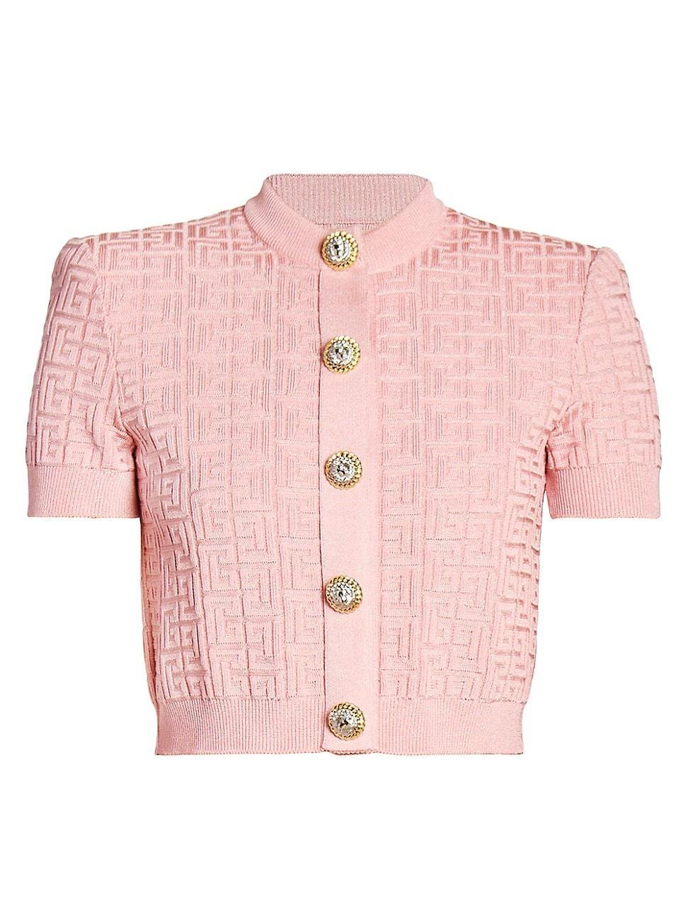 Womens Glittered Monogram Cardigan Product Image