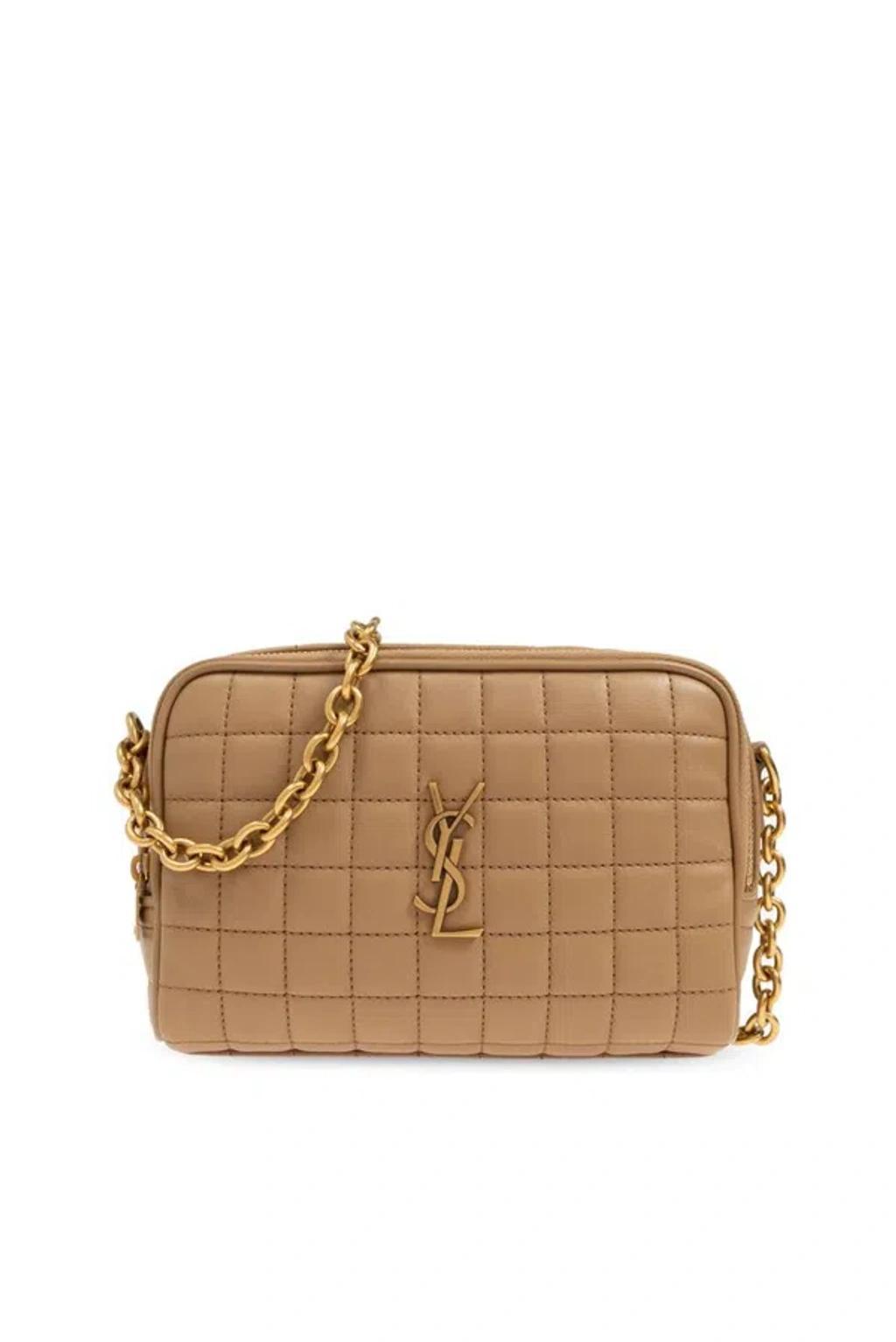 SAINT LAURENT Cassandre Matelassé Carré Camera Bag In Beige Product Image