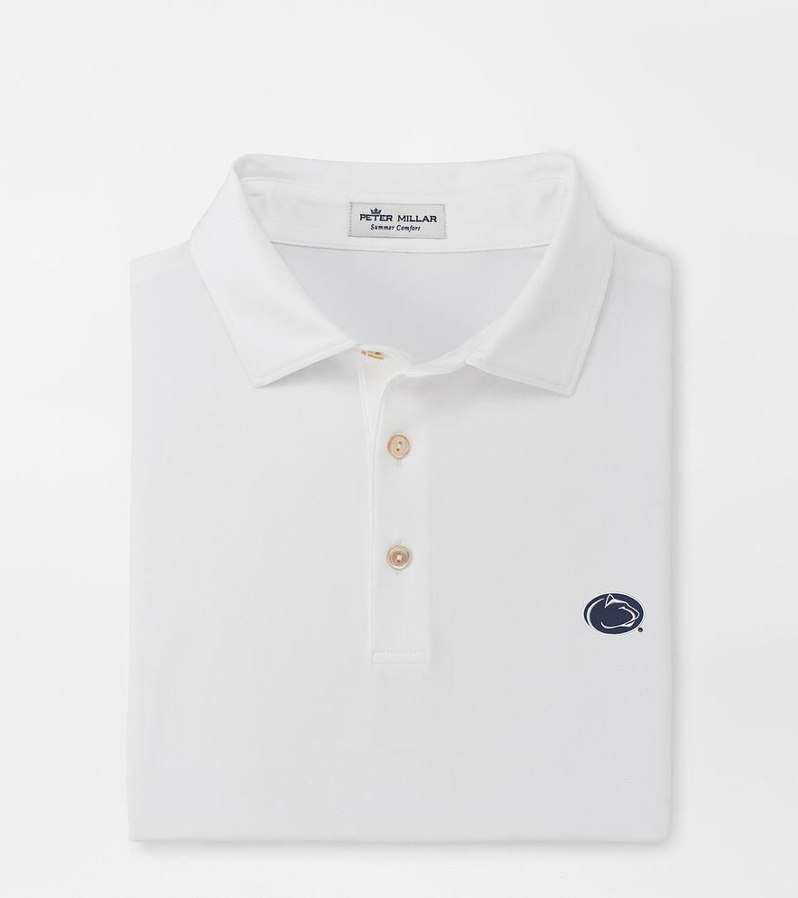 Peter Millar Mens Penn State Solid Performance Jersey Polo | Color: White | Size: S Product Image