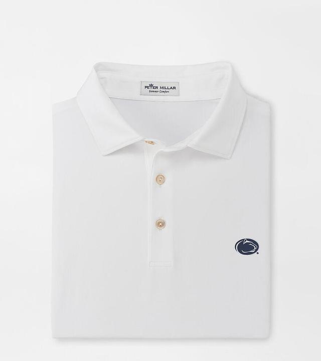 Peter Millar Mens Penn State Solid Performance Jersey Polo | Color: White | Size: S Product Image