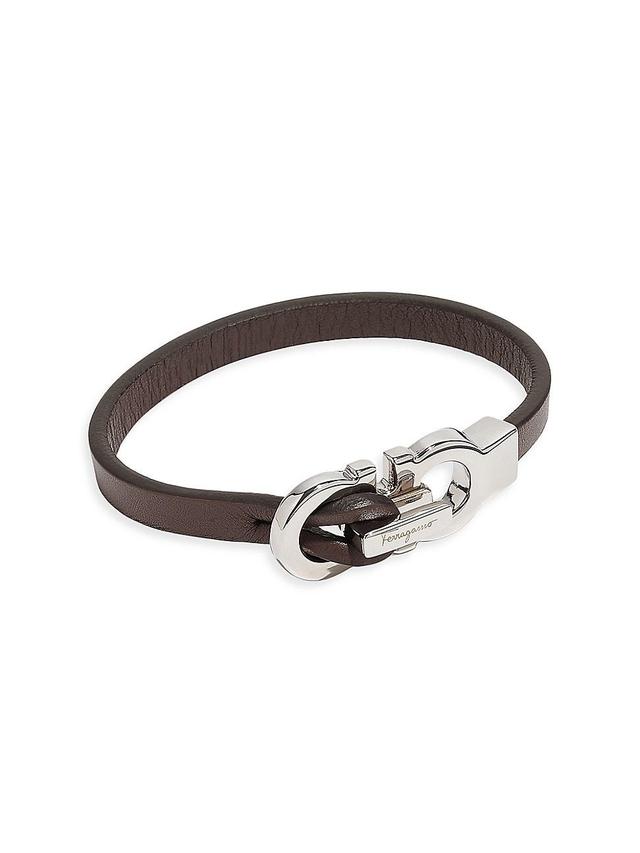 Mens Gancini Leather Bracelet Product Image