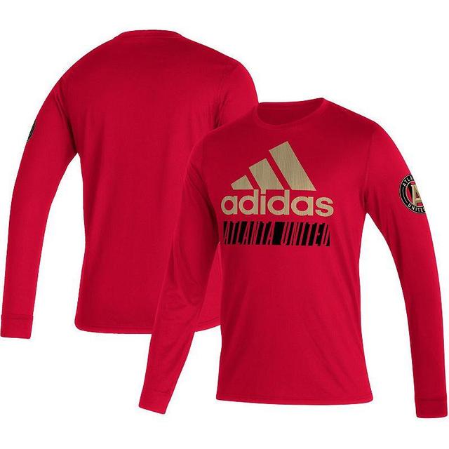 Mens adidas Red Atlanta United FC Vintage Performance Long Sleeve T-Shirt Product Image