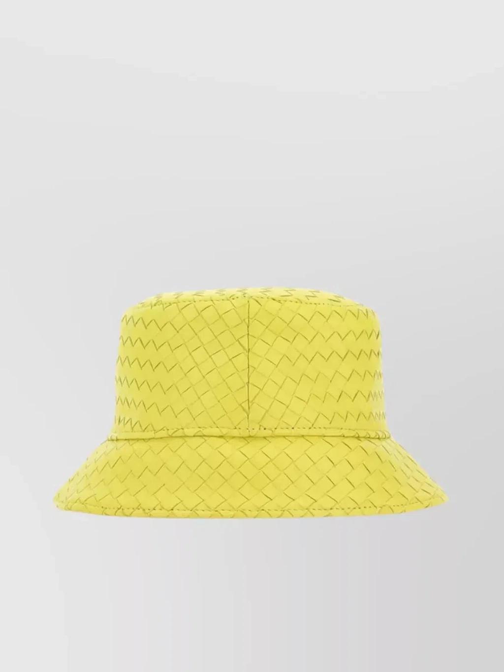 Nappa Leather Wide Brim Hat In Yellow Product Image