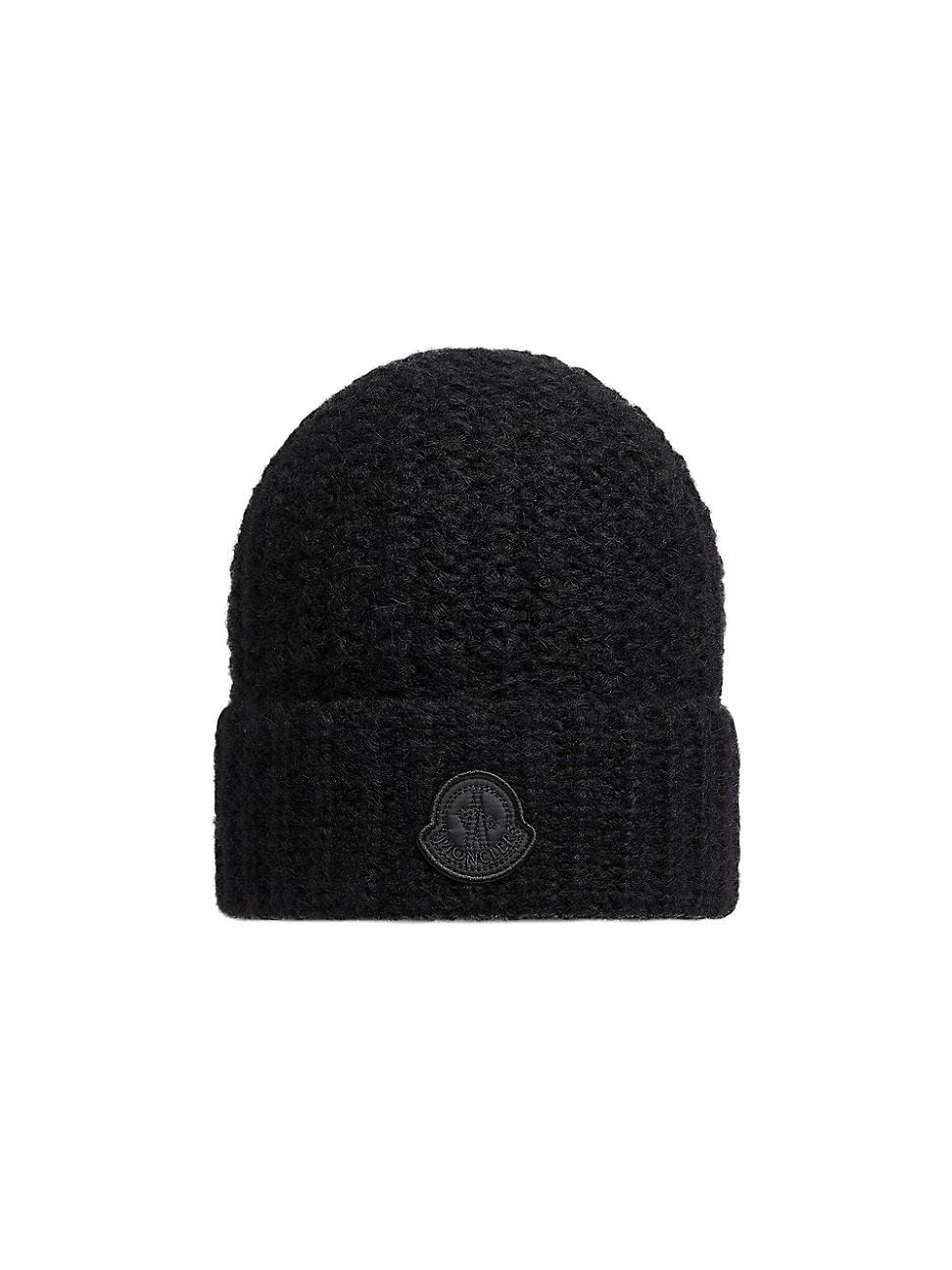 Womens Wool Stitch Logo Patch Beanie Product Image