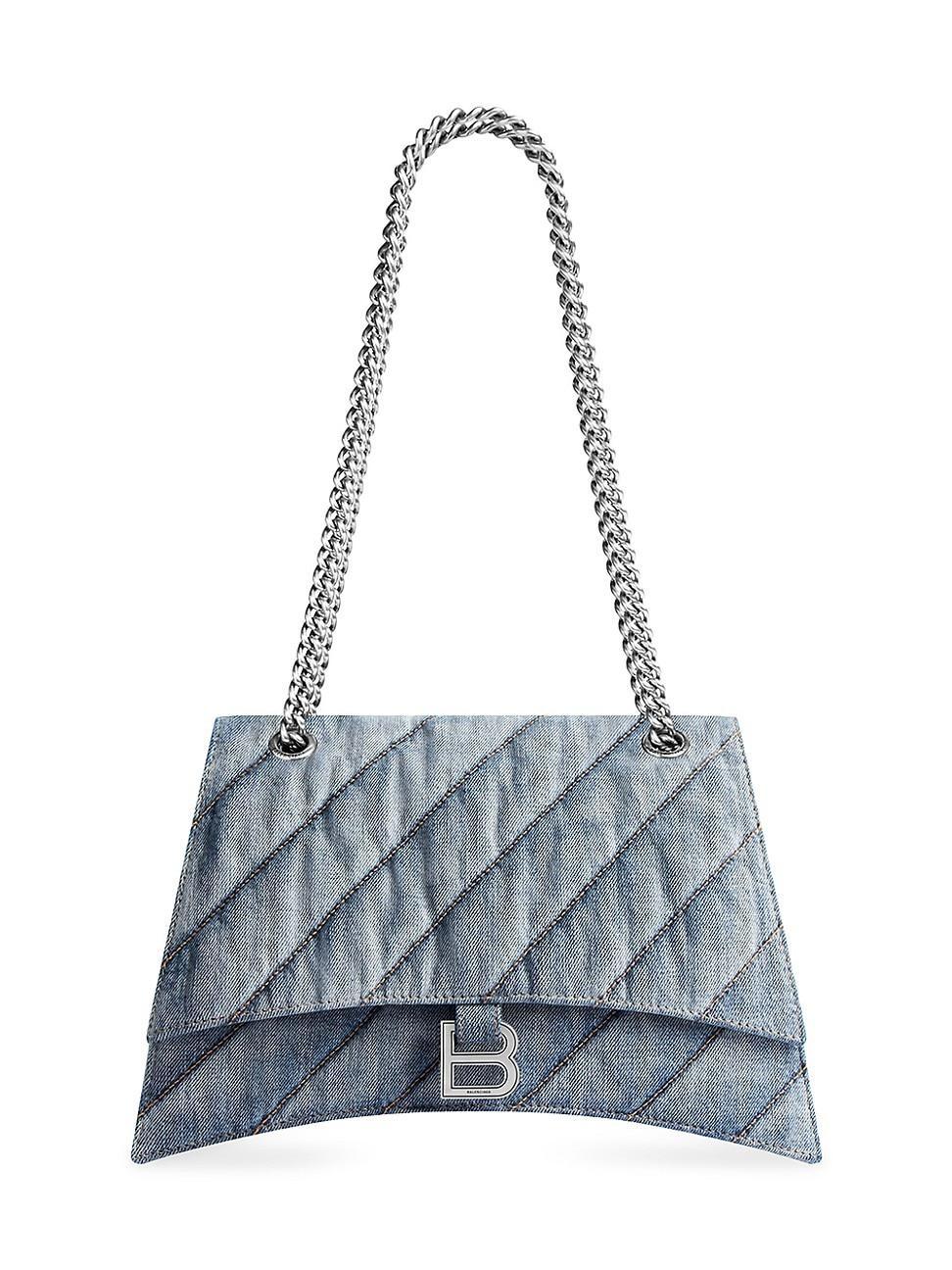 Womens Crush Medium Chain Bag Quilted In Denim Product Image