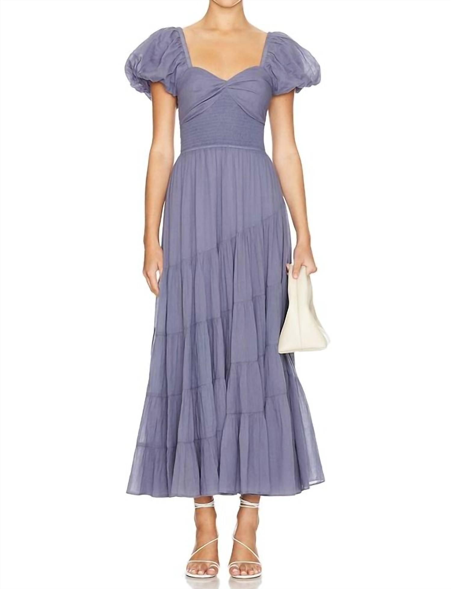 Short Sleeve Sundrenched Maxi Dress In Purple Product Image