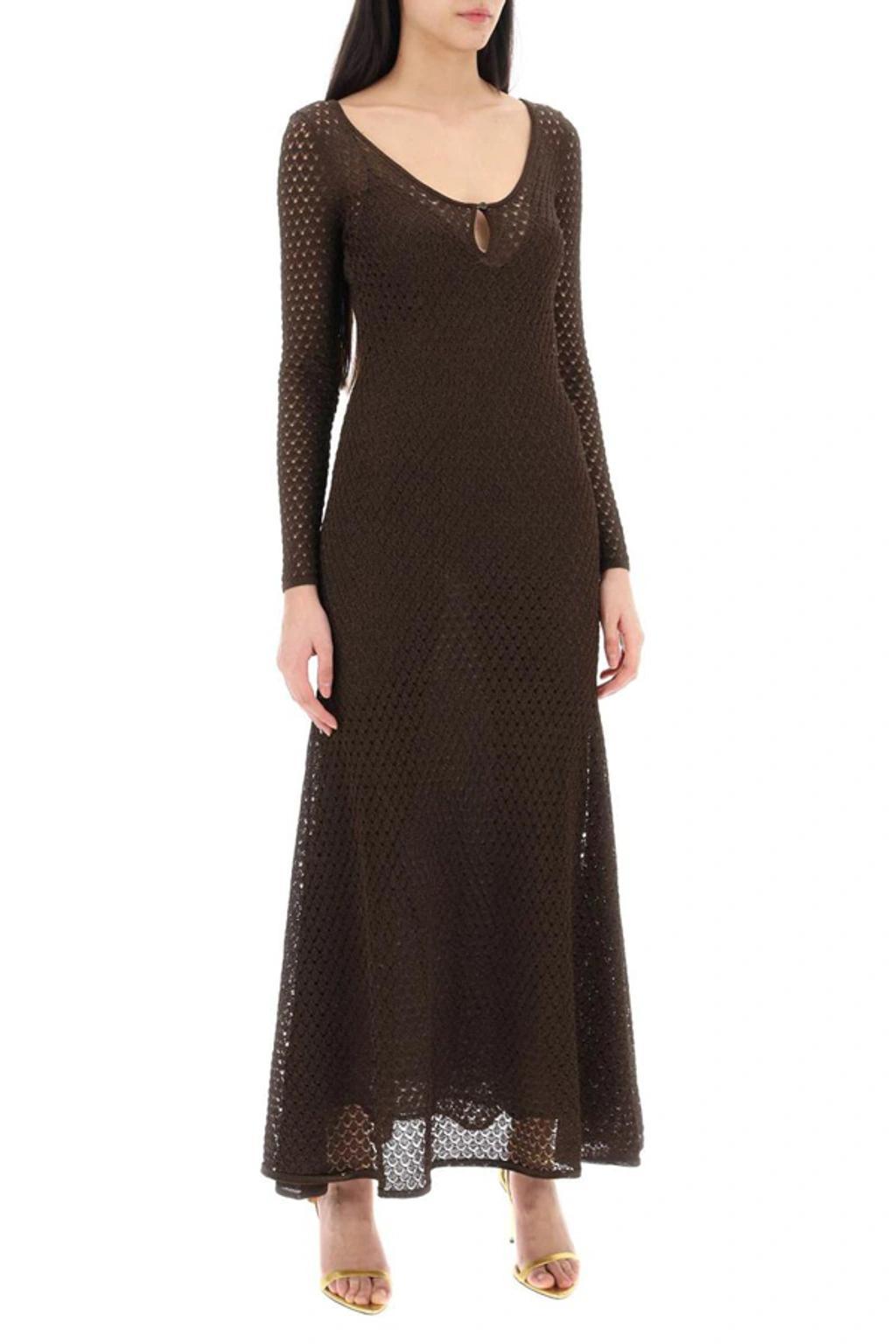 TOM FORD Metallic Open-knit Maxi Dress In Multicolor Product Image