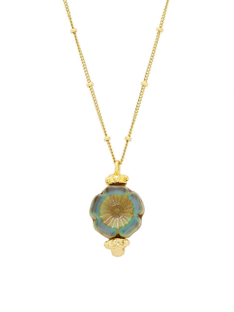 Womens Yucatan Faro 24K-Gold-Plated & Glass Pendant Necklace Product Image