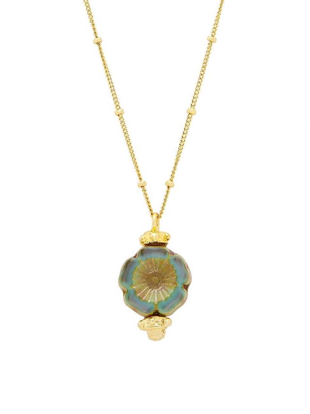 Womens Yucatan Faro 24K-Gold-Plated & Glass Pendant Necklace Product Image