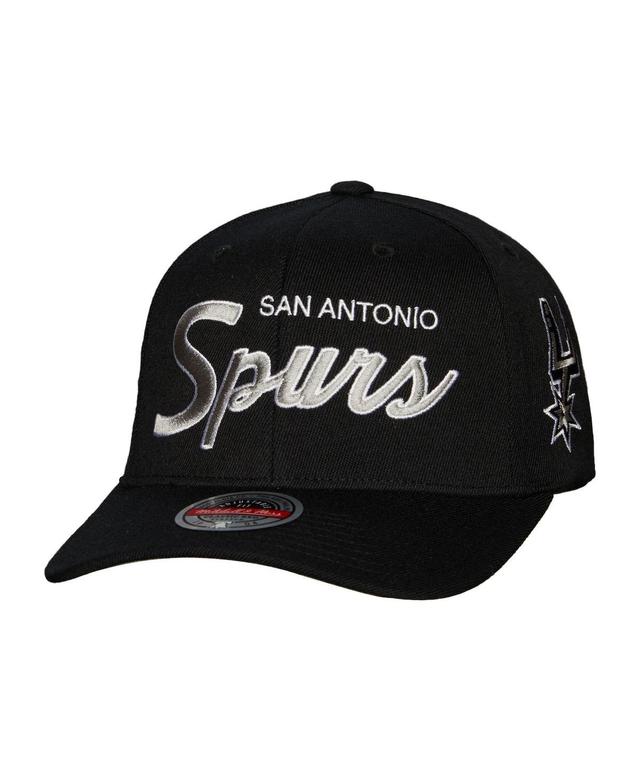 Mens Mitchell & Ness Black San Antonio Spurs Mvp Team Script 2.0 Stretch-Snapback Hat Product Image