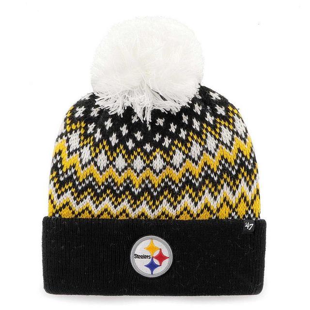 Womens 47 Pittsburgh Steelers Elsa Cuffed Knit Hat with Pom Product Image