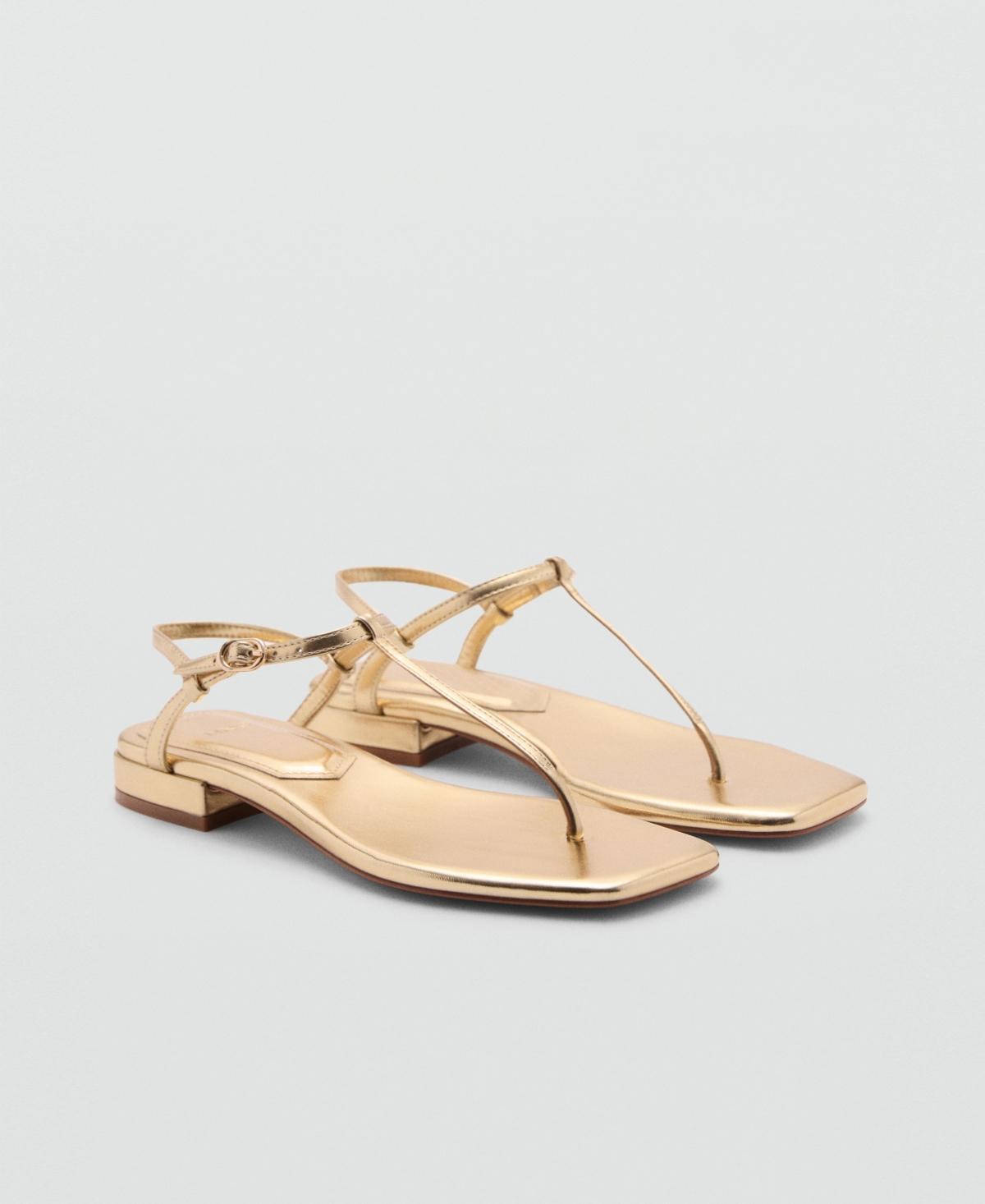 Mango Womens Metallic Strap Sandals Product Image