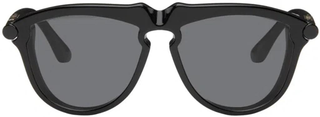 BURBERRY Black Tubular Sunglasses In Black 300187 Product Image