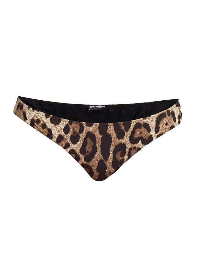 Womens Leopard-Print Bikini Bottom Product Image