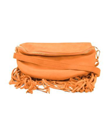 Suede Bum Bag With Fringe for Women Product Image