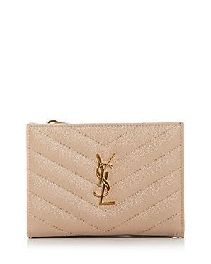 Saint Laurent Cassandre Matelasse Fragments Zipped Bi-Fold Wallet Product Image