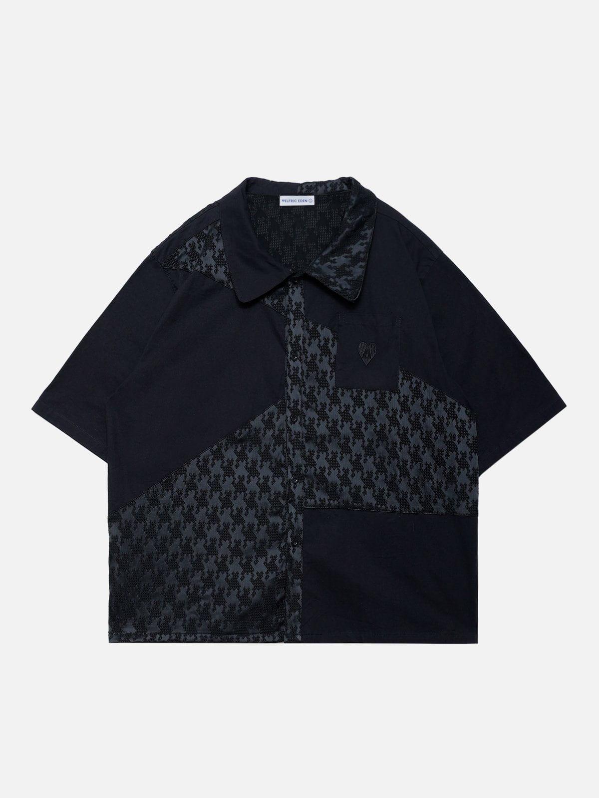 Aelfric Eden Texture Patchwork Short Sleeve Shirt Product Image