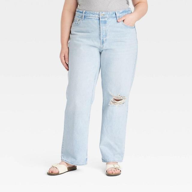 Womens Mid-Rise 90s Baggy Jeans - Universal Thread Light Wash 18 Product Image