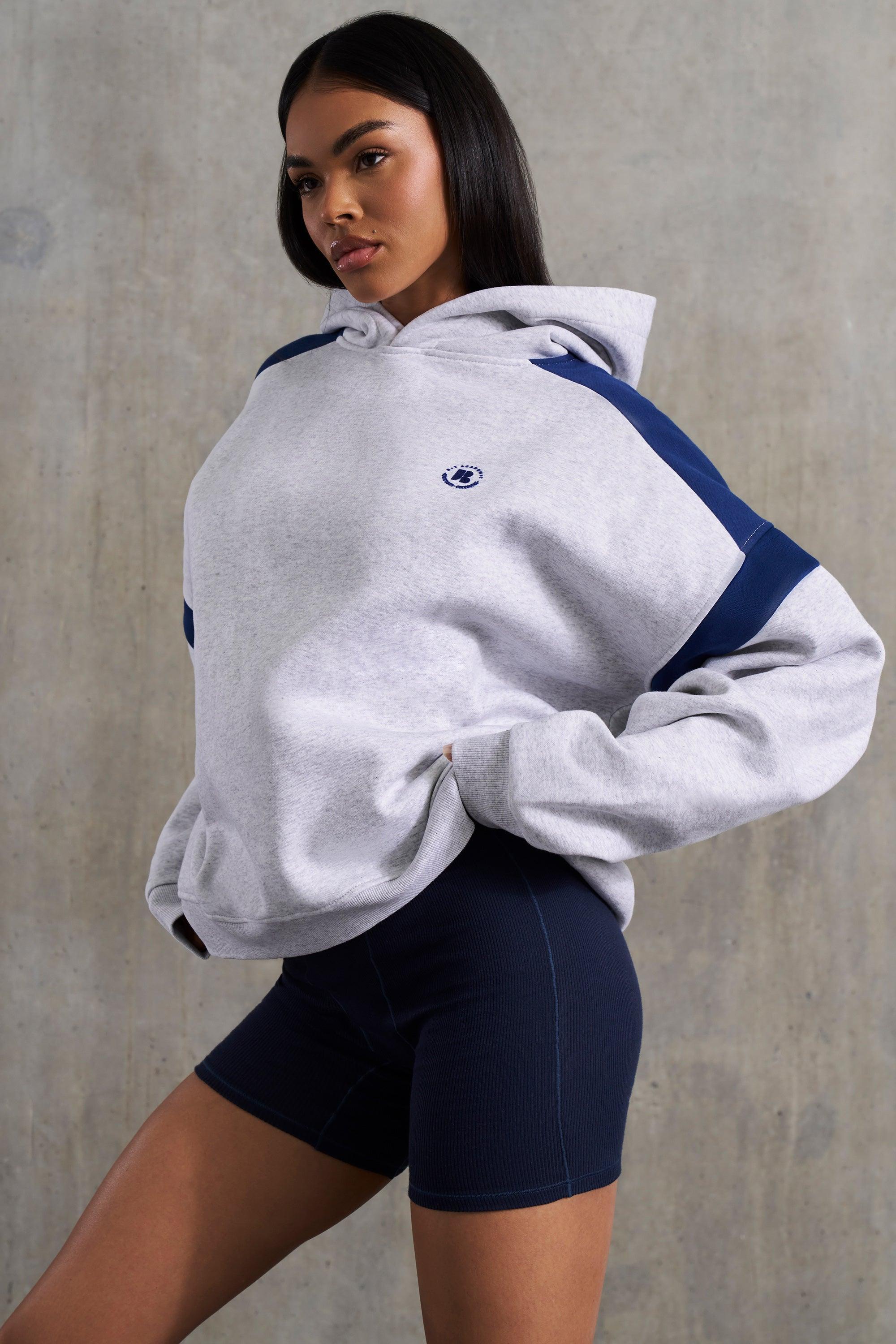 Oversized Hooded Sweatshirt in Heather Grey Product Image