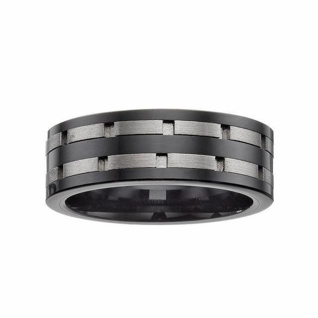 Stainless Steel & Black Ceramic Double Brick Band - Men, Mens Product Image