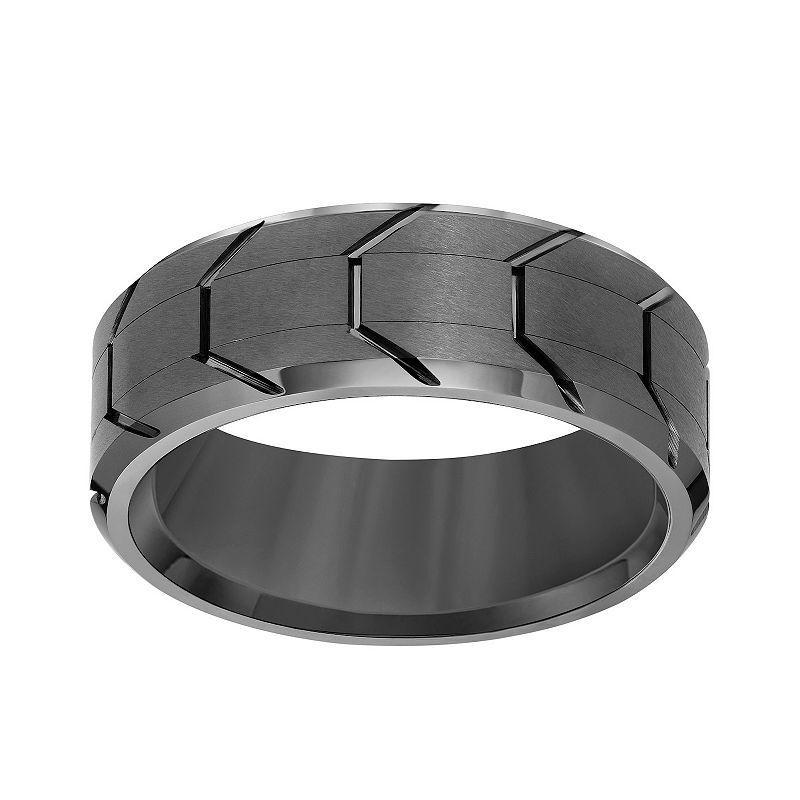 AXL Charcoal Tungsten Tire Tread Mens Wedding Band Product Image