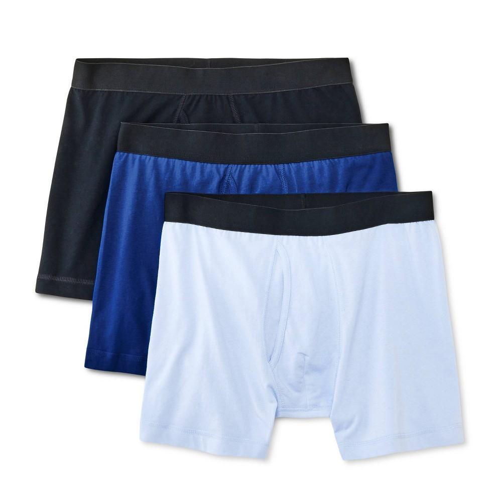 Mens Boxer Briefs 3pk - Dealworthy Blue/Black Product Image