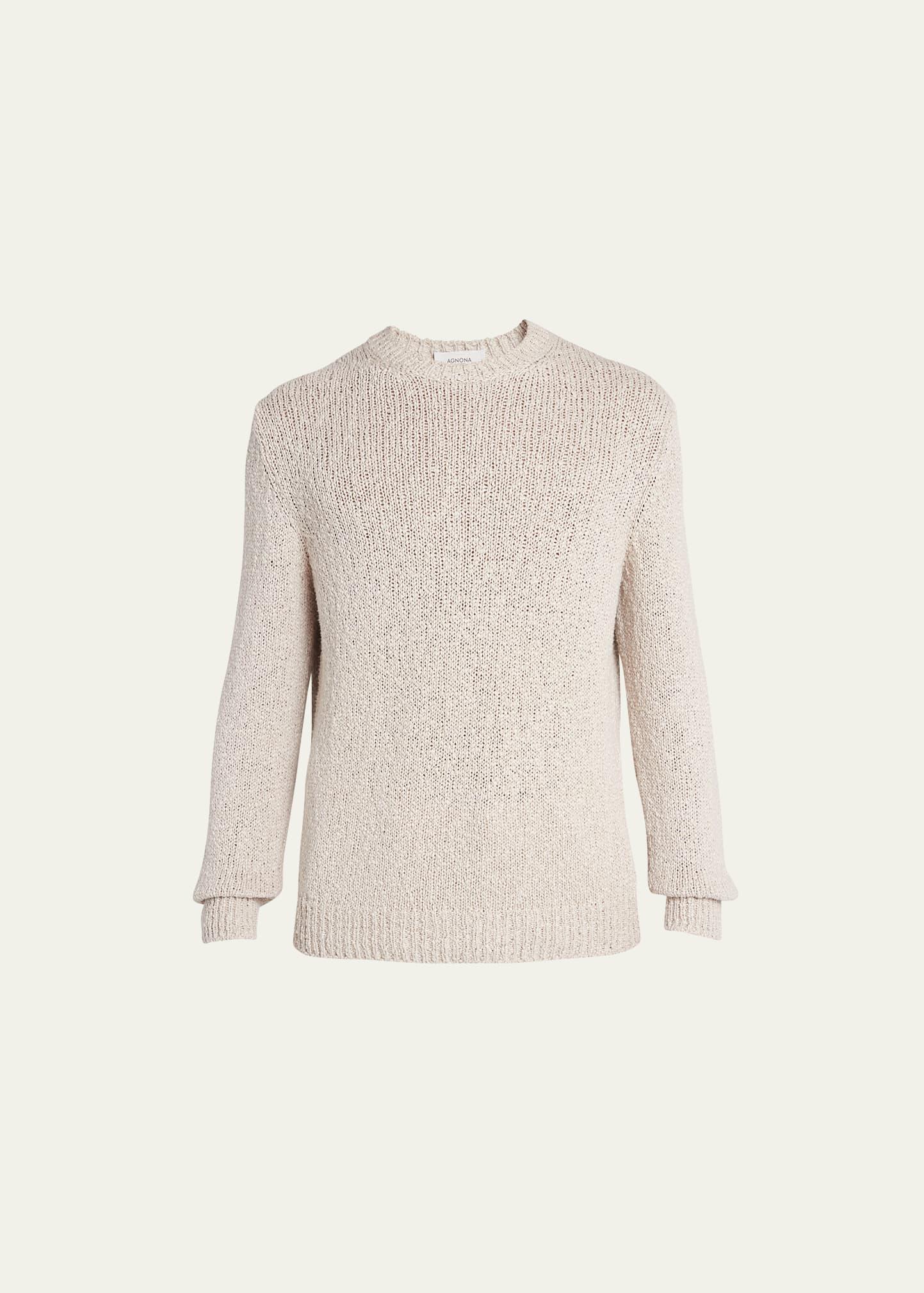 Mens Cotton-Silk Knit Crewneck Sweater Product Image