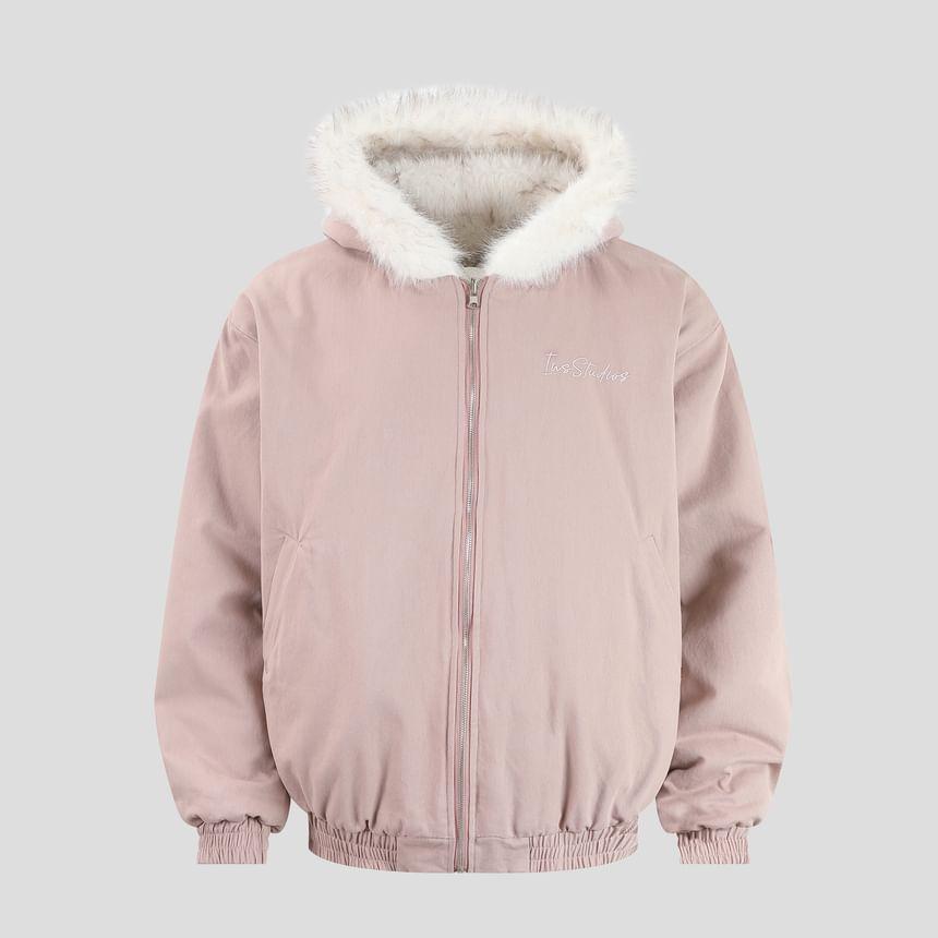 Furry Trim Zip-Up Padded Jacket Product Image