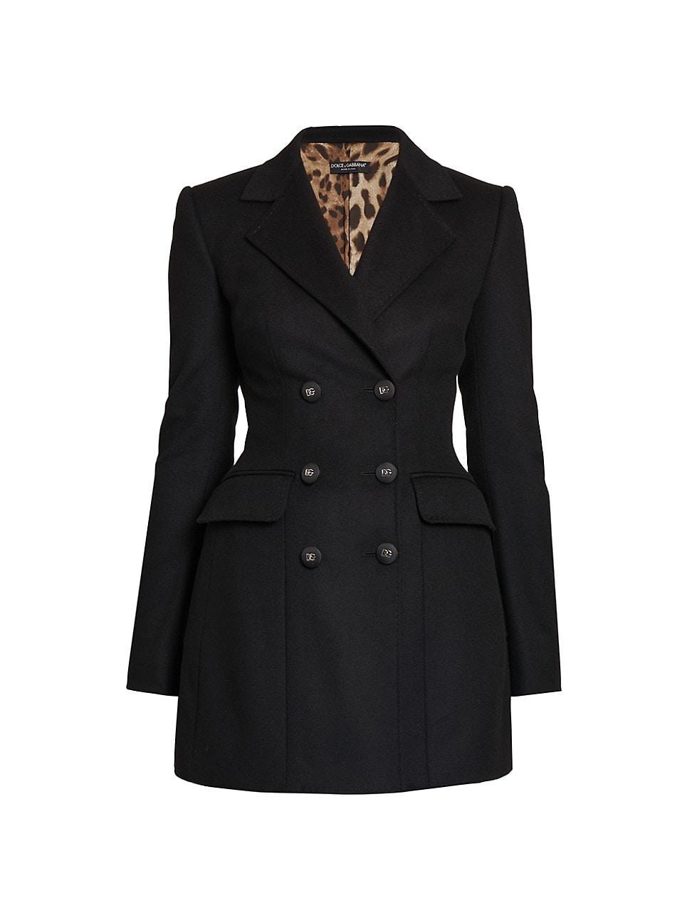 Womens Double-Breasted Wool-Blend Blazer Product Image