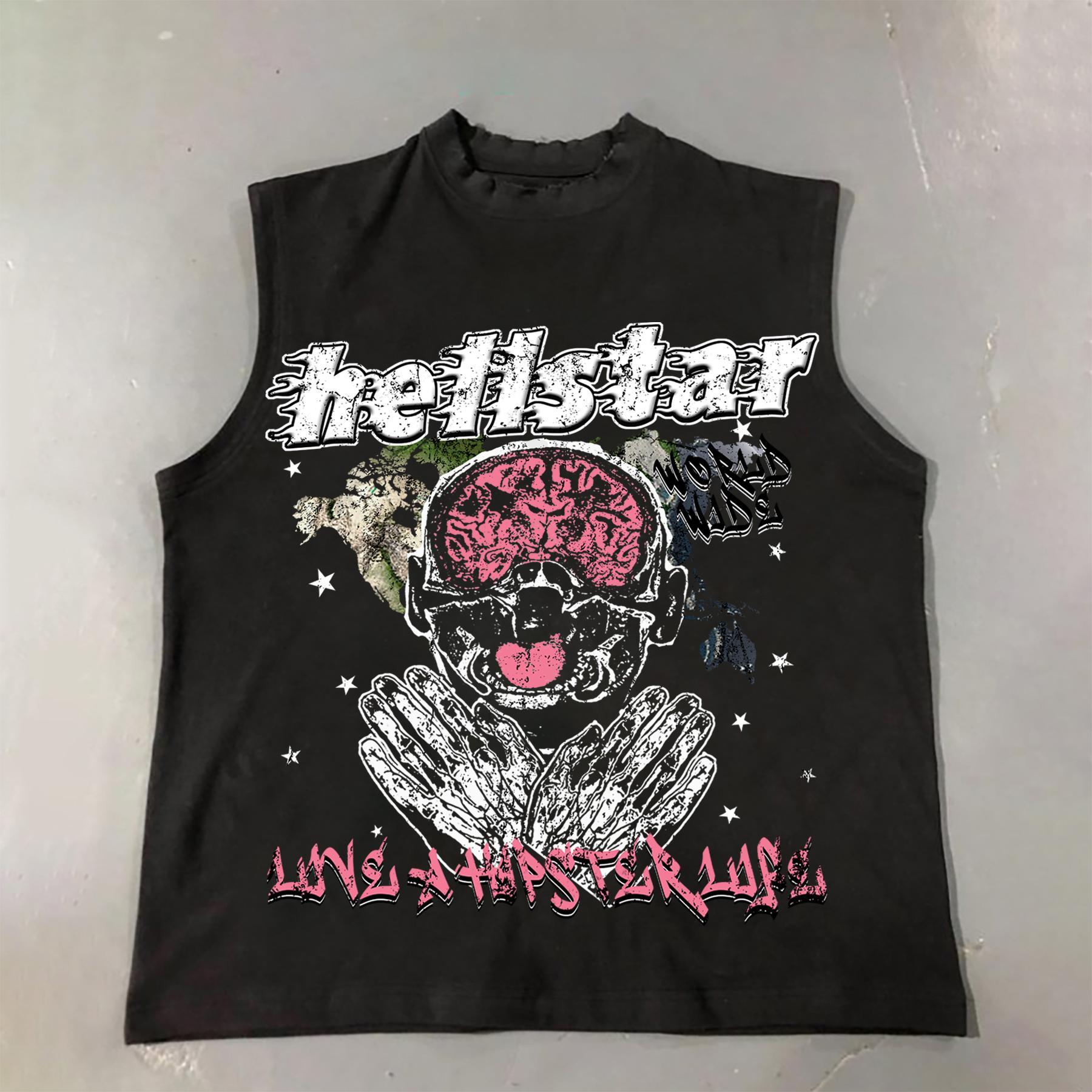 Casual Street Hellstar Graphic Print Cotton Tank Top Product Image