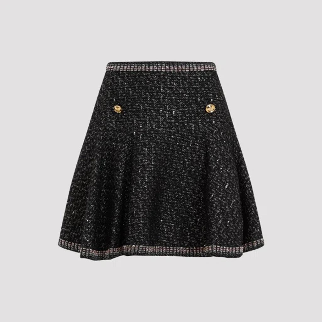 GIAMBATTISTA VALLI Metallic Tweed Sweater Skirt In Black Product Image