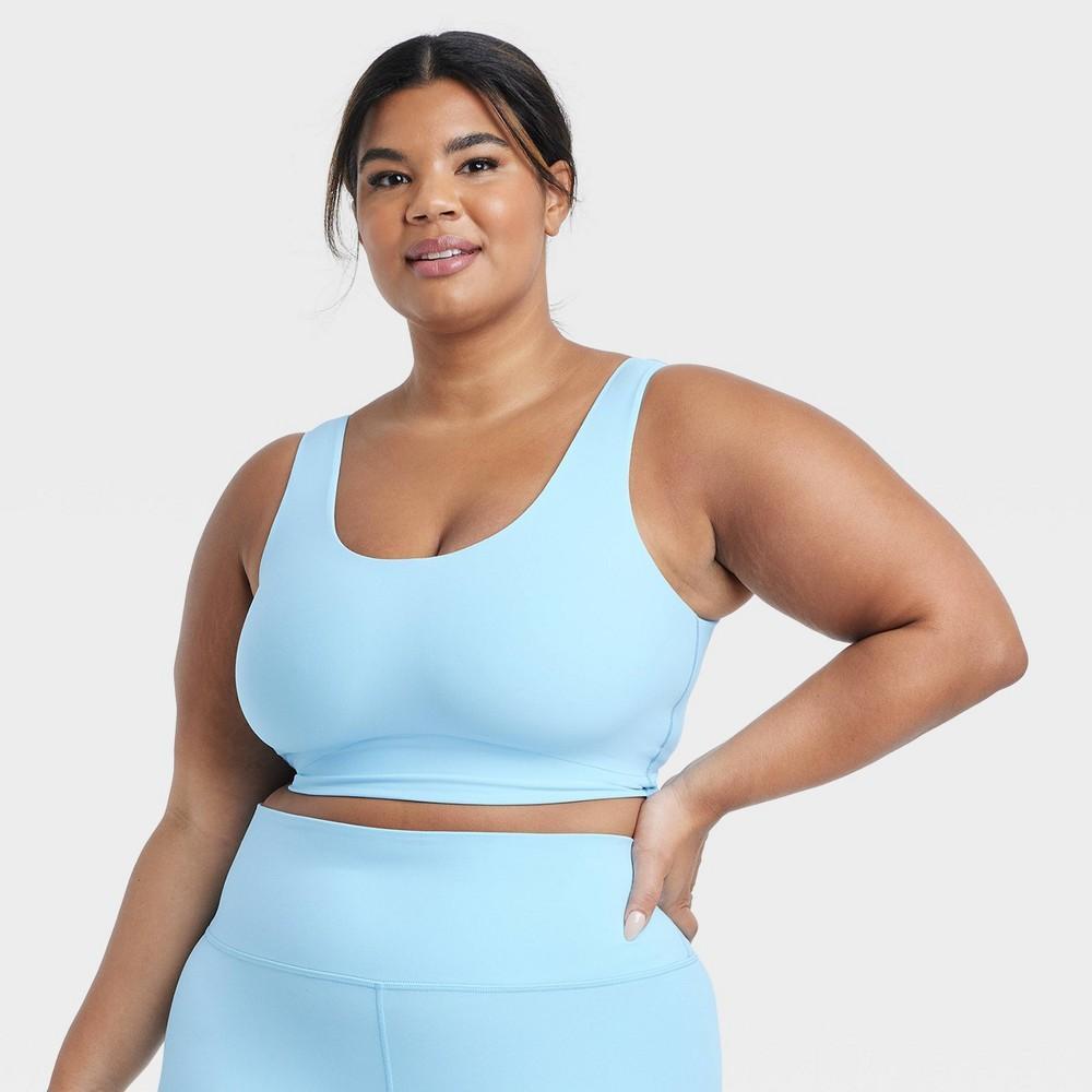 Womens Everyday Soft Medium Support Longline Sports Bra - All In Motion Blue 4X Product Image