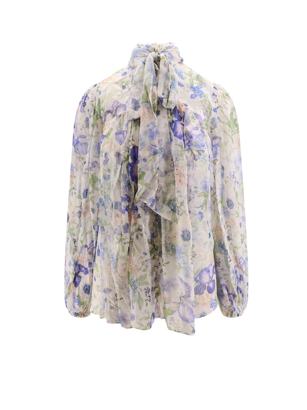 Viscose Top With Floral Print In Grey Product Image