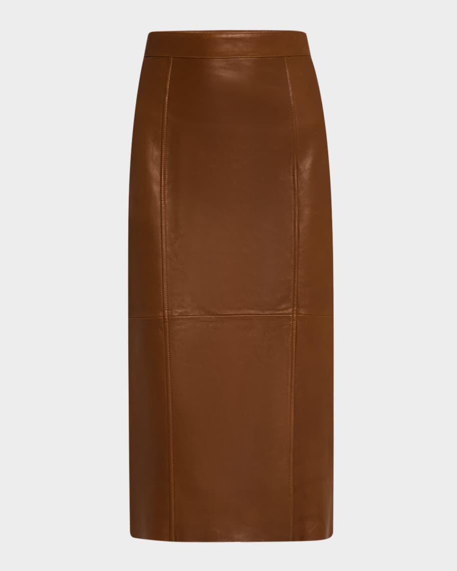 Lambskin Leather Pencil Skirt Product Image