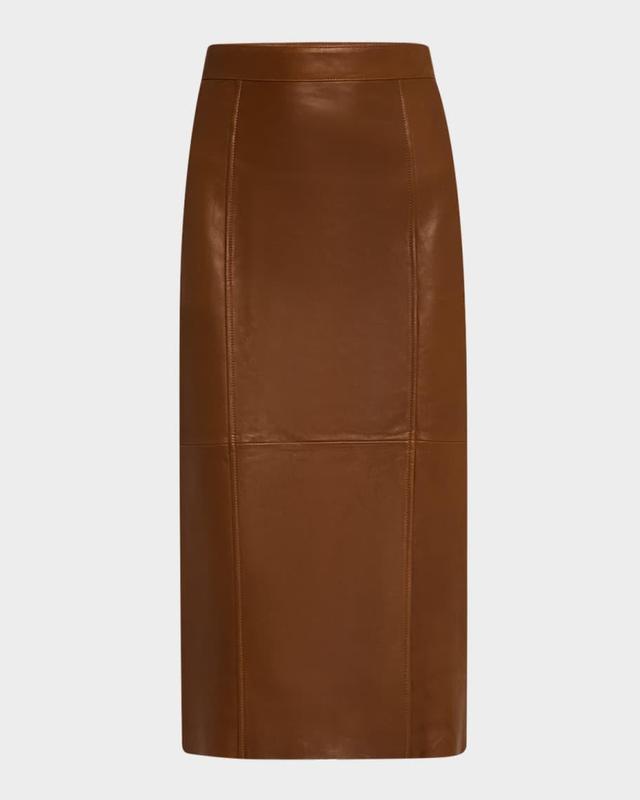 Lambskin Leather Pencil Skirt Product Image