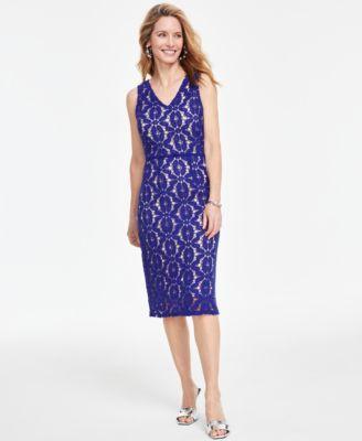 I.n.c. International Concepts Womens Lace V-Neck Midi Dress, Created for Macys Product Image