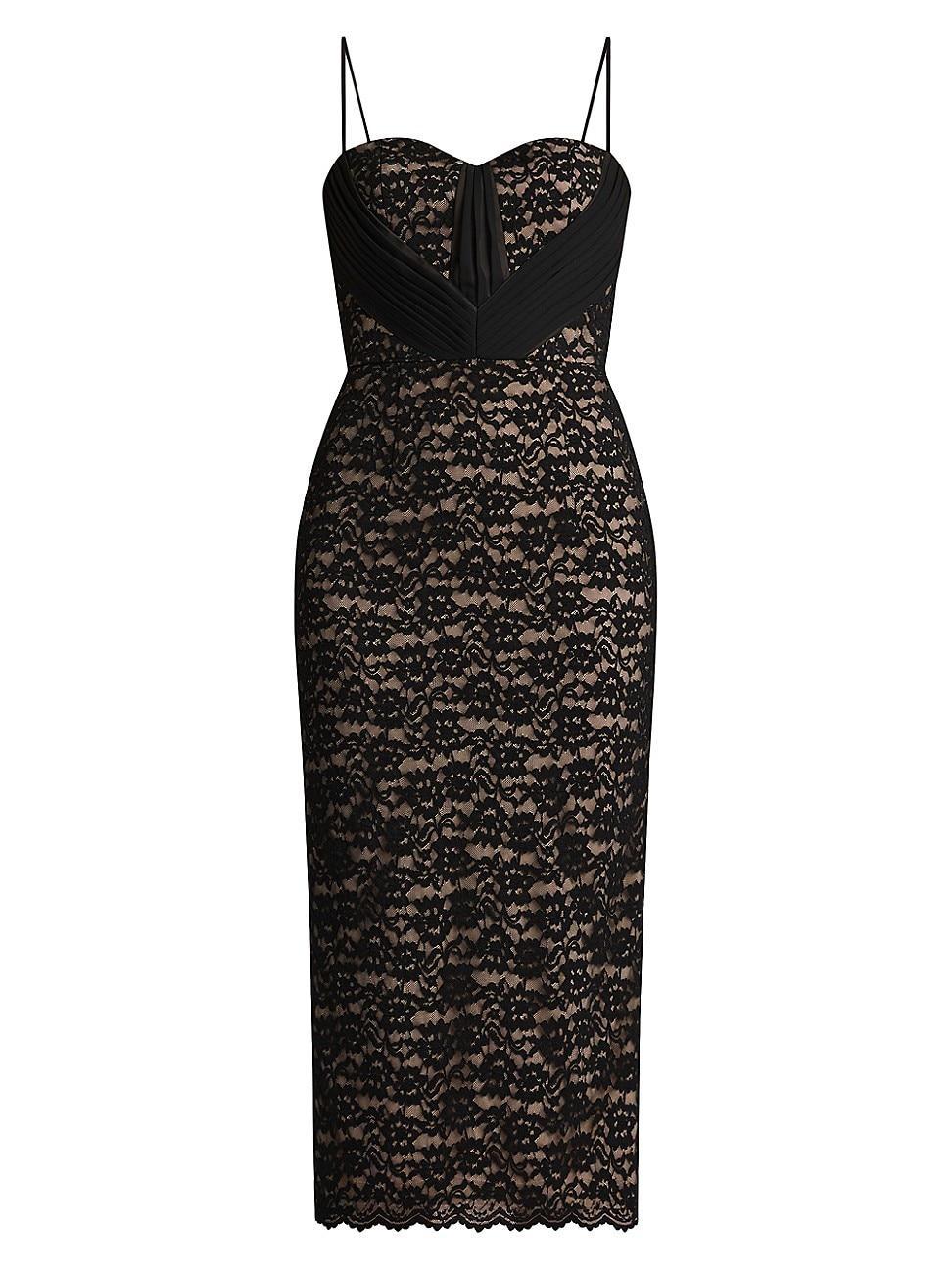 Womens Sweetheart Lace Midi-Dress Product Image