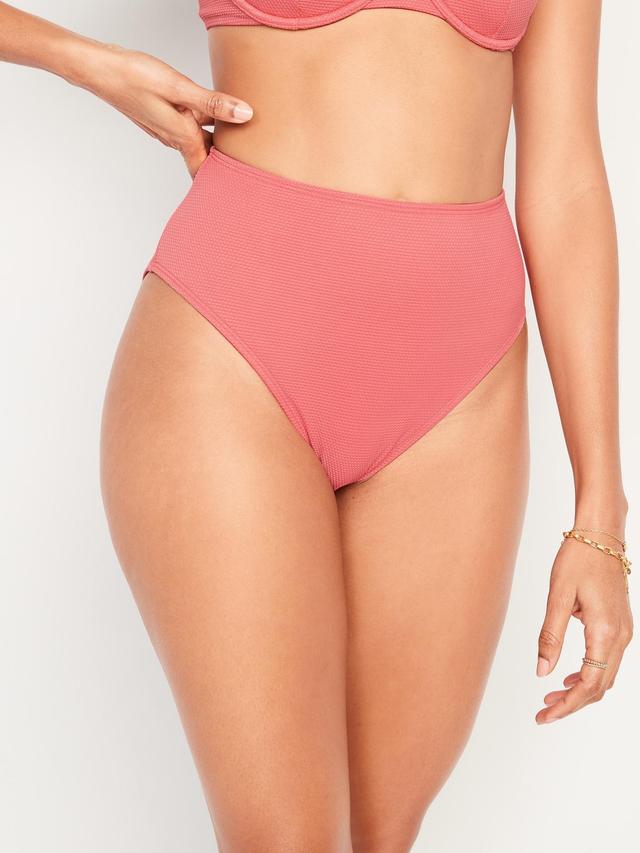 High-Waisted Printed French-Cut Bikini Swim Bottoms Product Image