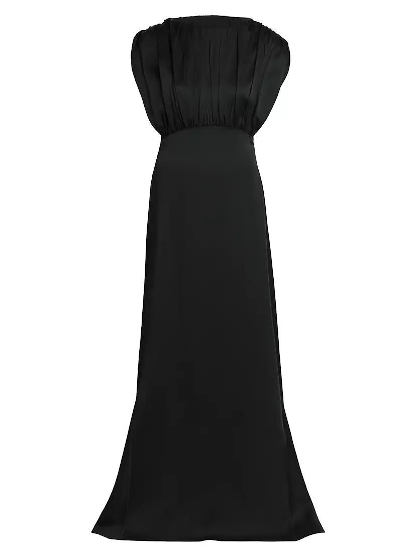 Pleated Satin Gown Product Image