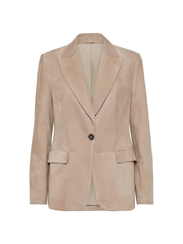 Womens Suede Blazer with Monili Product Image