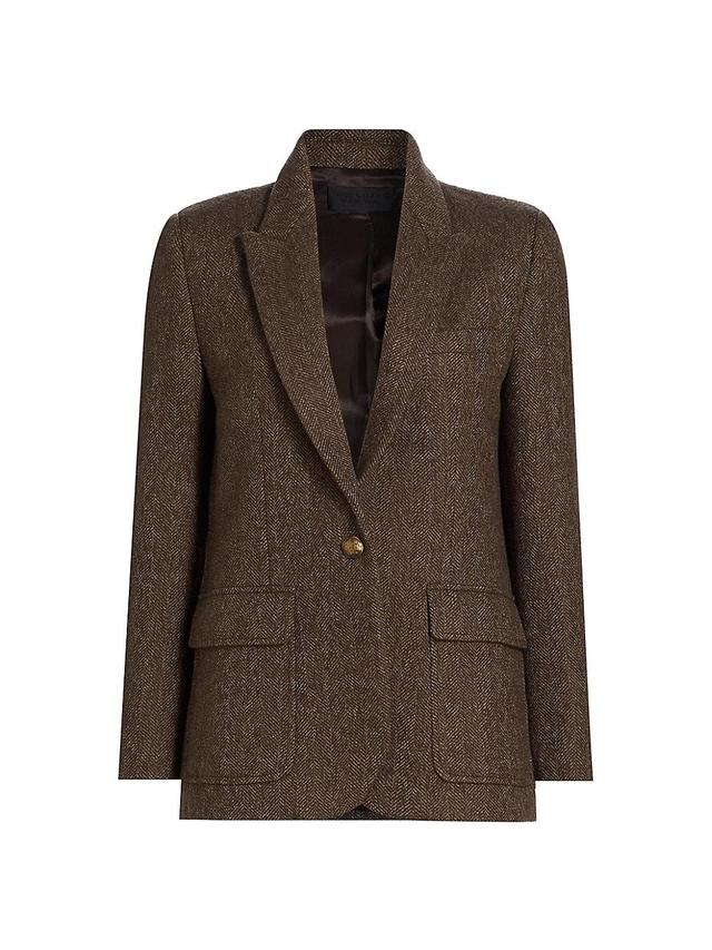 Womens Mireille Herringbone Wool Blazer Product Image