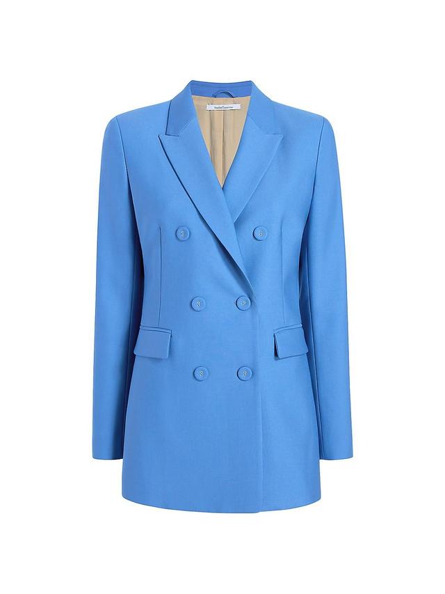 Womens Double-Breasted Wool-Blend Jacket Product Image