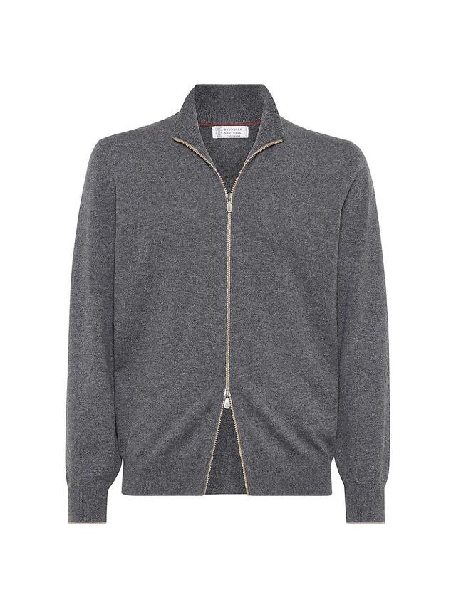 Mens Cashmere Turtleneck Cardigan with Zipper Product Image