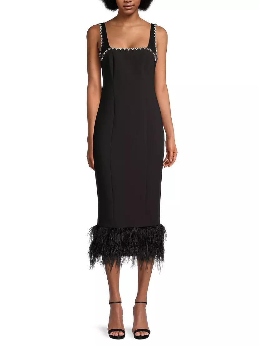 Georgie Feather-Embellished Midi-Dress Product Image