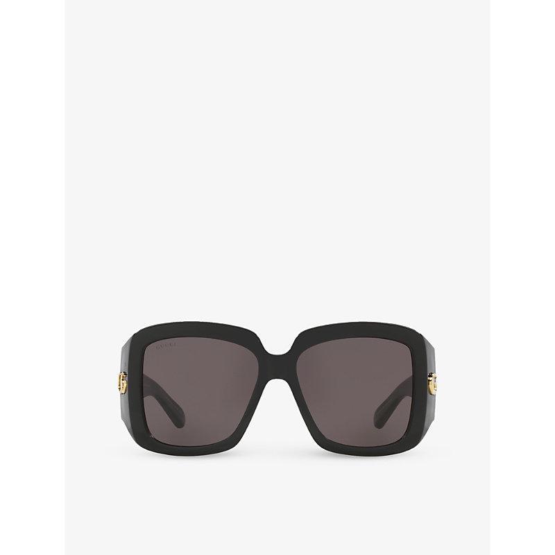 Womens Black Gc002115 Gg1402s Square-frame Acetate Sunglasses Product Image