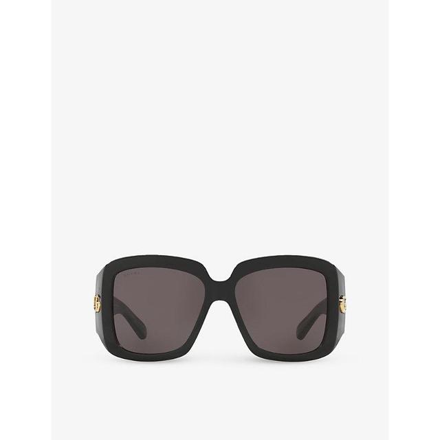 Womens Black Gc002115 Gg1402s Square-frame Acetate Sunglasses Product Image