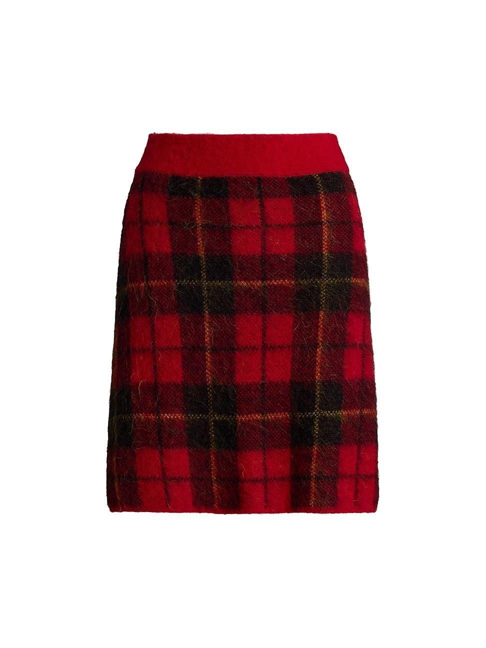 Womens Check Alpaca-Blend Knit Miniskirt Product Image