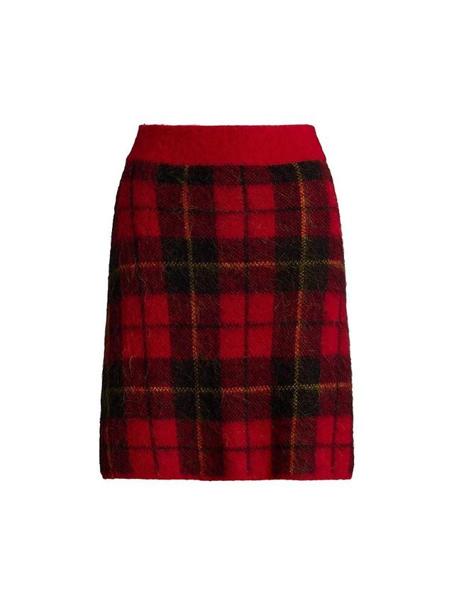 Womens Check Alpaca-Blend Knit Miniskirt Product Image