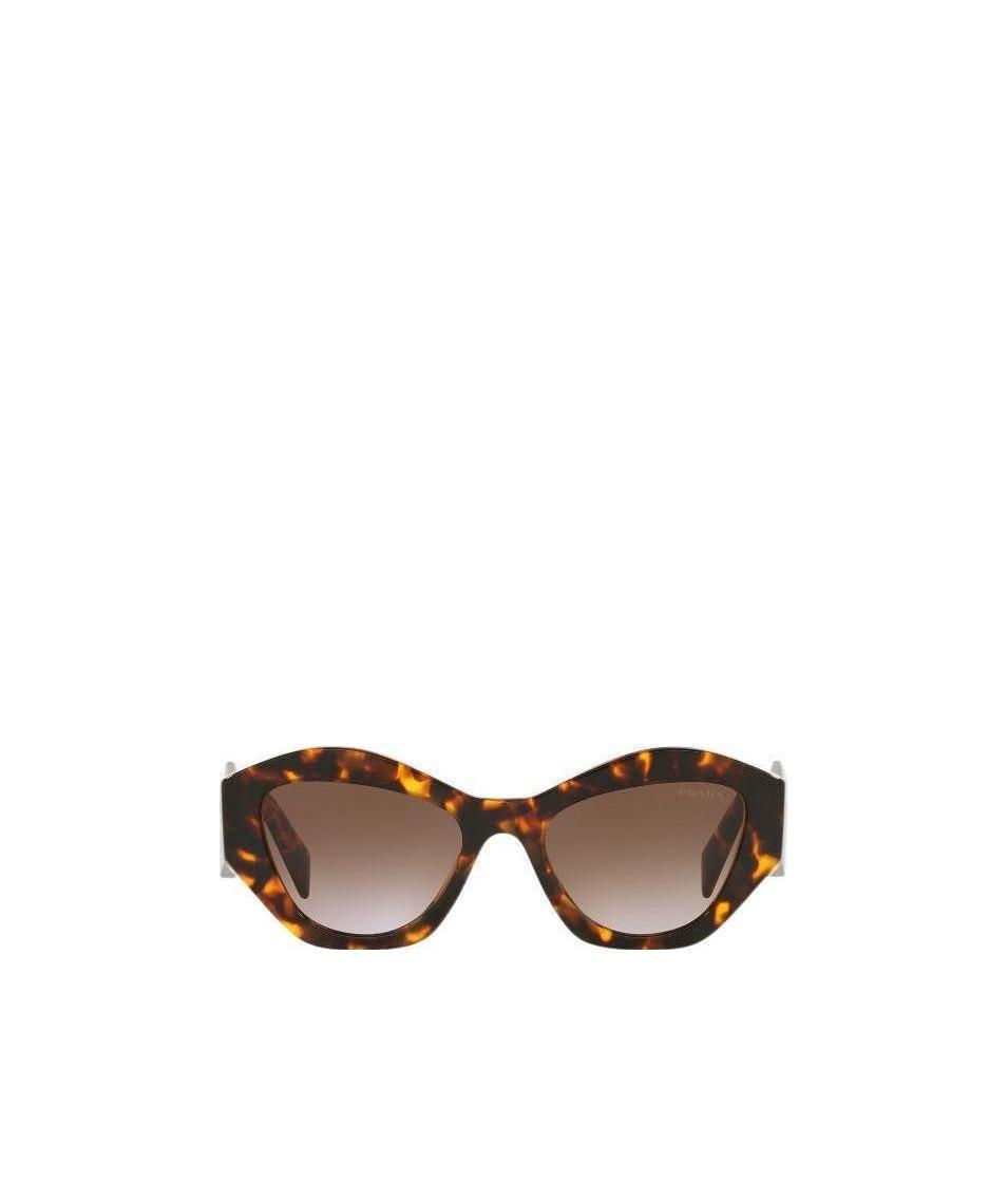 PRADA Eyewear Logo-printed Angular-frame Sunglasses In Brown Product Image